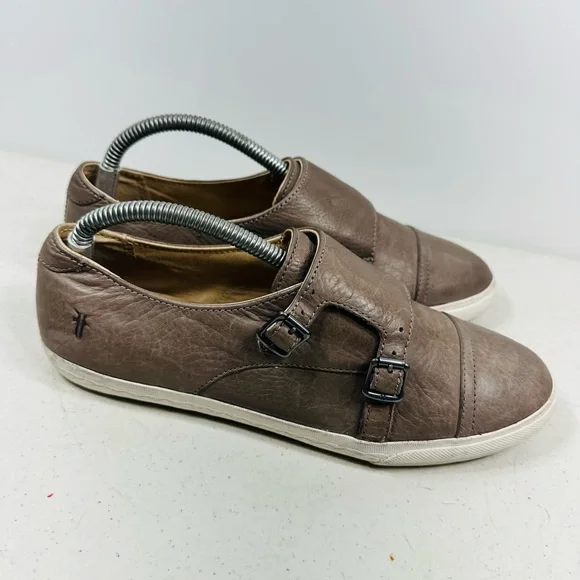 Frye Mindy Double Monk Strap sneakers in brownish-gray size 9 - Picture 3 of 7